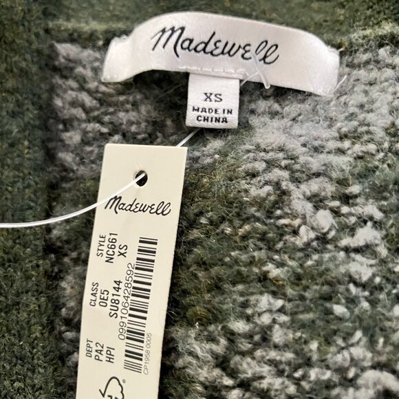 NWT Madewell Allston Double-Button Cardigan Sweater in Houndstooth, Sz XS - Picture 4 of 6